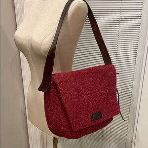 Coccinelle Felted Cloth Bag with Leather Handle